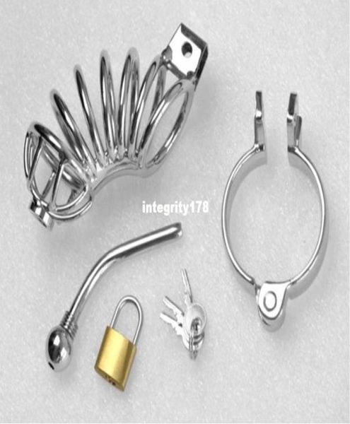 Livraison gratuite Pinis en acier inoxydable Cage de pénis avec anneau cage anneau cage en métal Toys pour hommes9321320