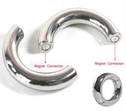 Jouets sexuels d'anneau de pénis d'acier inoxydable pour les hommes cockrings d'aimant 33404550mm Y18928044528961