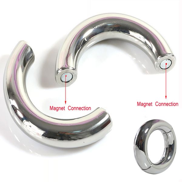 Jouets sexuels d'anneau de pénis d'acier inoxydable pour les hommes cockrings d'aimant 33/40/45/50mm Y1892804