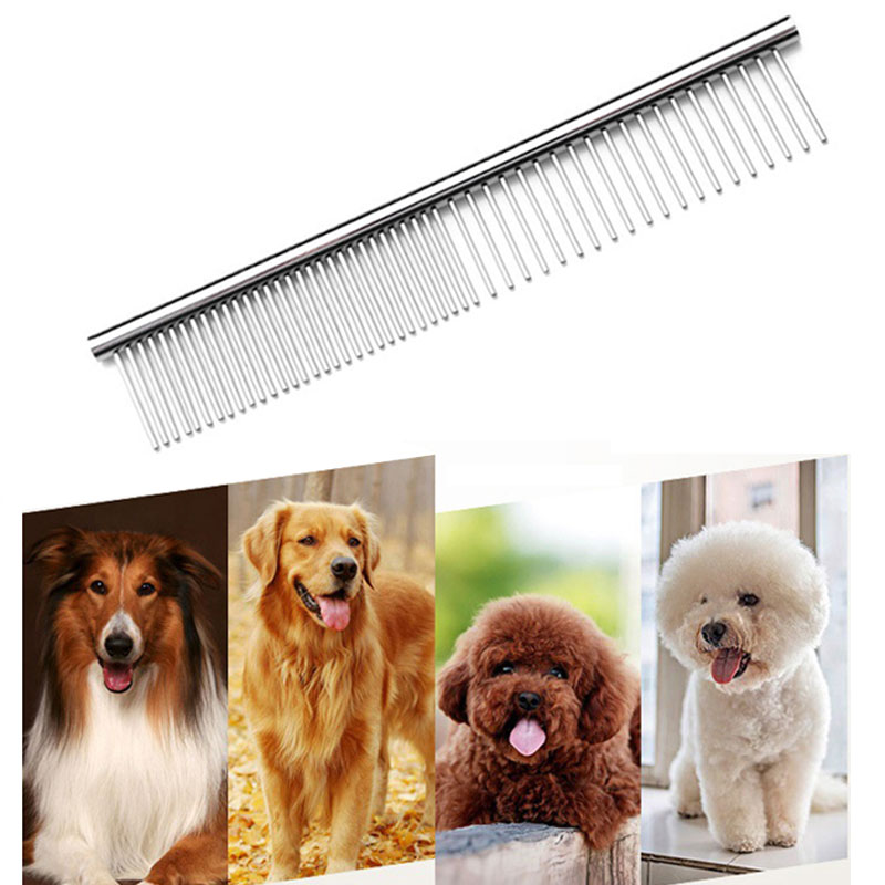 Stainless Steel Pet Combs Cat Dog Grooming Professional Tools Rounded Teeth for Removing Knots Tangles