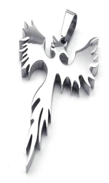 Collier en acier inoxydable pour hommes, pendentif oiseau de feu Phoenix, motard, chaîne de 24 pouces, 5291522