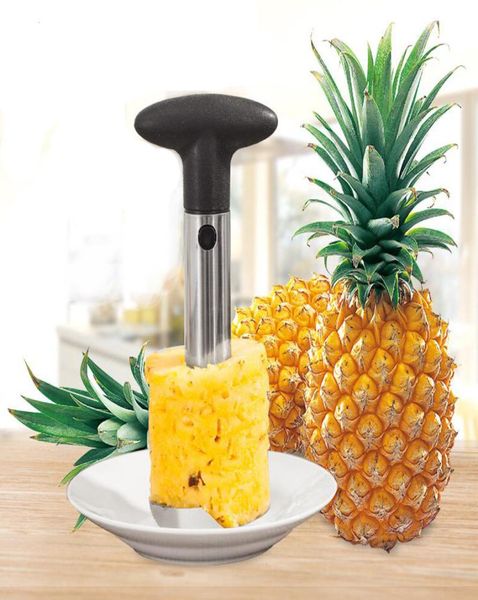 Acier inoxydable ananas éplucheur fruit de fruit de carreur de cors de caliceur de pelueur de déménageur de la tige de la tige de la cuisine outil de cuisine à l'ananas avec emballage OPP CCA128583734