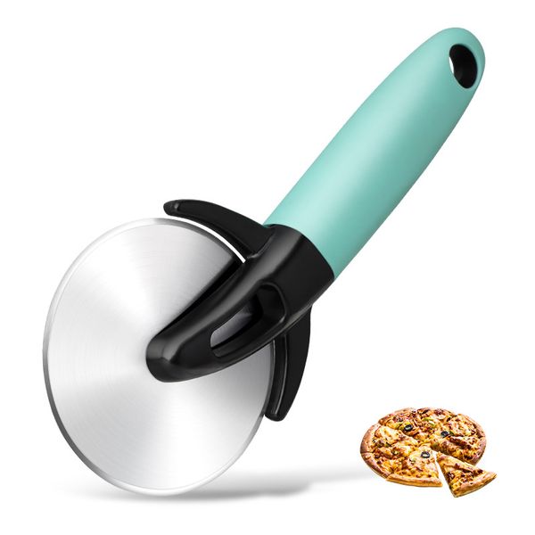 Acier inoxydable Pizza Cutter Couteau Gâteau Outils Multi-usages Pizza Roues Ciseaux Matériau De Qualité Alimentaire Longueur 22.5cm XG0447