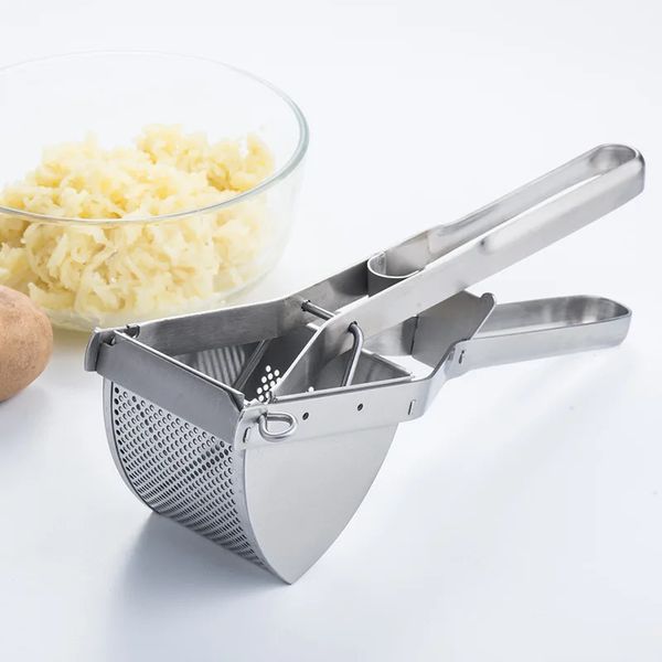 Triturador de patatas de acero inoxidable, triturador de patatas, exprimidor de frutas y limón, exprimidor de verduras, herramienta exprimidora de cocina 240129