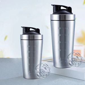 Roestvrij Staal Eiwit Shaker Cup Draagbare Fitness Sport Mok Voeding Blender Cup Waterflessen Vacuüm Isolatie Water Cup 240306