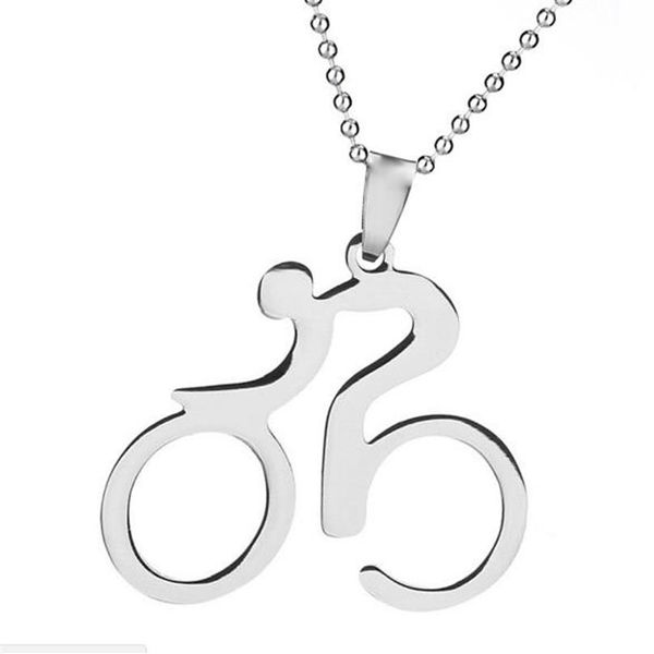 Collier pendentif de vélo punk en acier inoxydable pour hommes femmes musculation vélo sport bijoux beaux cadeaux Cool cyclisme colliers317h