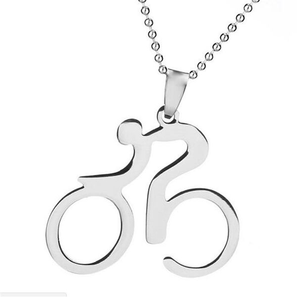 Collier pendentif de vélo punk en acier inoxydable pour hommes femmes musculation vélo bijoux de sport beaux cadeaux colliers de cyclisme cool257v