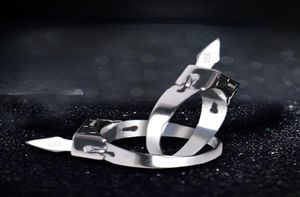 Roestvrijstalen ring geometrisch eenvoudig verborgen mes zelfverdediging verstelbare open ring zilver paar titanium stalen ring4355812