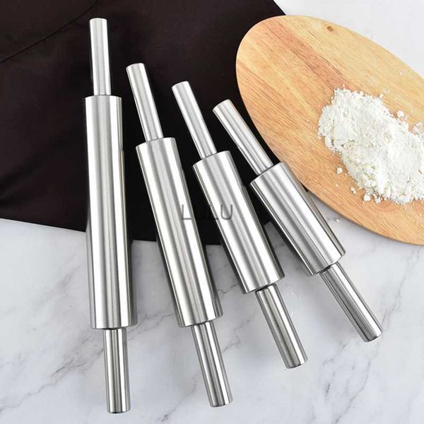 Rodillo de acero inoxidable Rodillo de masa de pastelería antiadherente Hornear Pizza Fideos Dumpling Galleta Pastel Hacer herramienta para hornear para cocina HKD230828