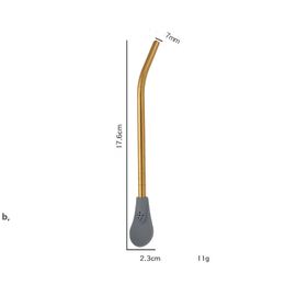 Roestvrijstalen siliconen stro lepels bloem theefilter rietjes lepel creatieve koffie mengen tool bar keukengereedschap 7 kleuren rre12622