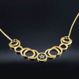 Colliers en acier inoxydable couleur argent pour femmes, collier de déclaration de sorcellerie, bijoux gargantilla