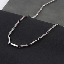 Chaînes en forme de riz en argent en acier inoxydable, collier à maillons, bijoux pour hommes et femmes, accessoires de bijoux