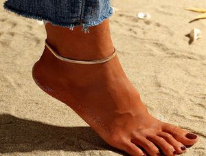 Roestvrijstalen eenvoudige ketting enkelen voor vrouwen verstelbare voetarmband Anklet zomer sandalen sieraden no fading7036433