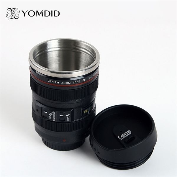 Tasse à café en acier inoxydable avec appareil photo SLR EF24-105mm, échelle 1:1, caniam, cadeau créatif, 220311