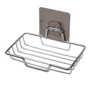 Stainless Steel Soap Dishes Wall Mounted Soap Holder Bathroom Accessories Soap Rack Self Adhesive
