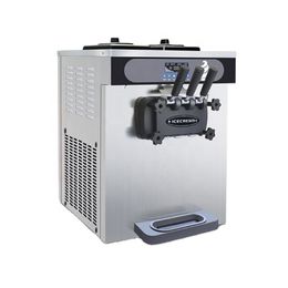 Machine à crème glacée douce en acier inoxydable 3 arômes Sundae Makers Silver Dessert Vending