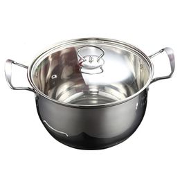 Olla de sopa de acero inoxidable con tapa cocina uso diario StockStockpot cacerola multifuncional para salsa 240308