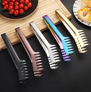 Roestvrijstalen Spaghetti Tong Pasta Clip Kamvormige Tong Voedselhouder Steak Brood BBQ Clip Kookgerei Keukengereedschap