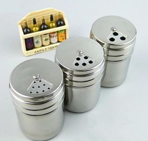 Keuken Roestvrij staal Spice Shaker Jar Sugar Salt Peper Herbs BBQ Spice Tandpick Opbergfles