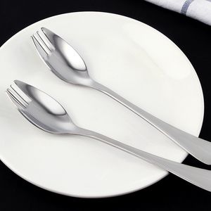 Roestvrijstalen spork voor noedel eten multifuntionele salade vork dessert fruit lepel keuken servies Dh8976