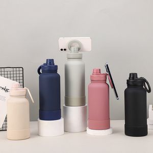 Bouteilles d'eau sport en acier inoxydable avec couvercles du porte-téléphone magnétique tasses