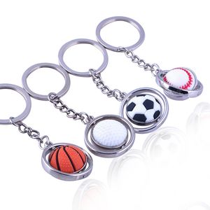 Roestvrijstalen sport sleutelhanger hanger mode voetbal basketbal golf sleutelhangers bagage decoratie sleutelring creatief cadeau