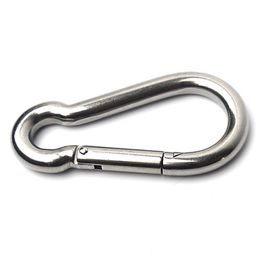 Climbing Button Carabiner Haak Rvs Lente Metalen Haken Gesp Camping Wandelen Veiligheid Protector Duurzame Sleutelhanger Outdoor Sleutelhanger