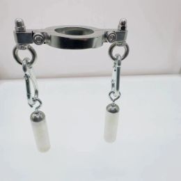 Dispositivo de ensanchador colgante de bola estimuladora de acero inoxidable, juguetes de entrenamiento CBT para adultos, anillo para pene