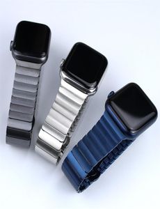 Roestvrijstalen riem voor Apple Watch 7 Band 41mm 45 mm I 44 mm40 mm vlinder metalen armband Serie 6 5 4 SE 2205075839062