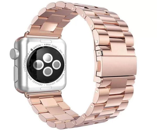 Sangle en acier inoxydable pour Apple Watch Band 44mm 40mm 45 mm 41 mm mannel metal Butterfly link bracelet iwatch série 6 se 5 4 3 42mm5417960