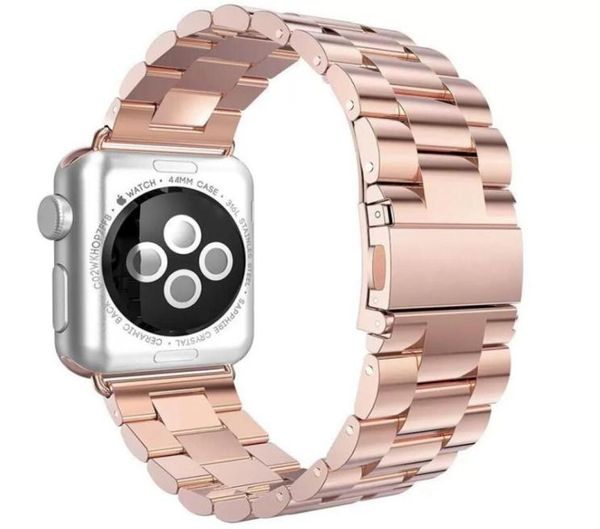 Sangle en acier inoxydable pour Apple Watch Band 44 mm 40mm 45 mm 41 mm Man Metal Butterfly Link Bracelet Iwatch Series 6 SE 5 4 3 42MM4830421