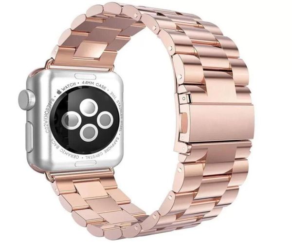 Sangle en acier inoxydable pour Apple Watch Band 44mm 40mm 45 mm 41 mm Man Metal Butterfly Link Bracelet Série 6 SE 5 4 3 42MM3473879