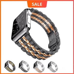 Bracelet en acier inoxydable pour Apple Watch Ultra 49 mm Band 8 7 6 5 SE 40/44 mm 41 mm 45 mm Bracelet à maillons métalliques pour iWatch Series 3 Bracelets 38/42 mm