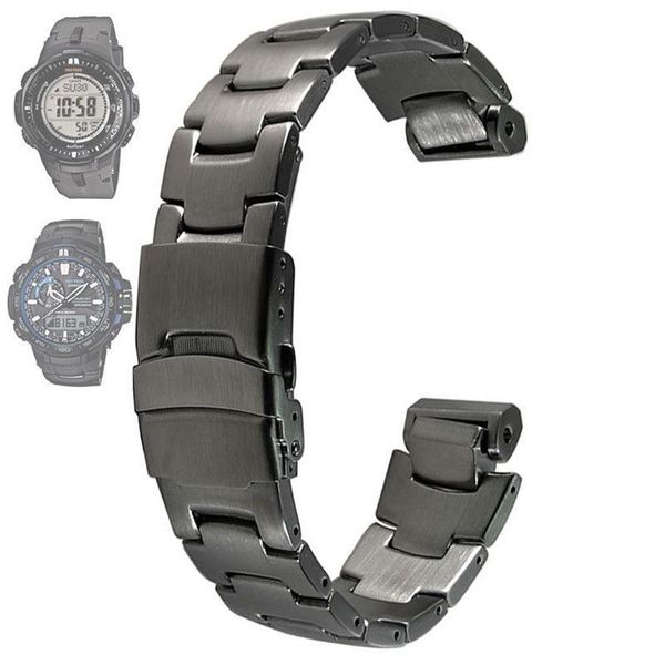 Bracelet en acier inoxydable pour Casio Prg-300 prw-6000 prw-6100 prw-3000 prw-3100 bracelets de montre T190620258u