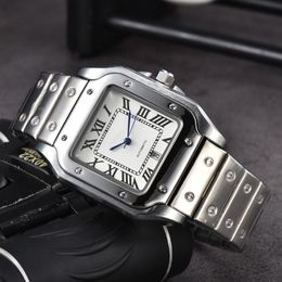 Bracelet en acier inoxydable montre à quartz pour hommes d'affaires montre-bracelet rectangle militaire multifonctionnel montres de luxe étanche horloge décontractée 43mm cadeaux de Noël