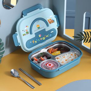 Boîte à déjeuner en acier inoxydable pour étudiants, assiette à dîner portable isolée pour enfants, boîtes à bento scellées, récipient alimentaire