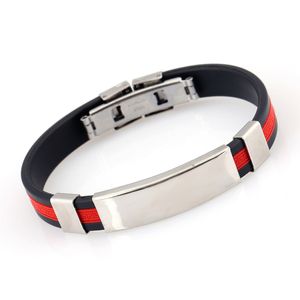Acier inoxydable étiquette ID de boucle pliante bracelet Bracelets en silicone doux simple bracelets bracelet bracele