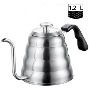 Café à thé en acier inoxydable avec thermomètre Berce-pied en pâtisserie pour verser sur une cafetière sur les travaux sur la cuisinière 40oz 1 2L264W