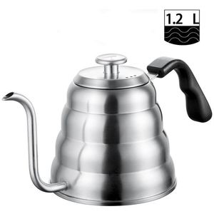 Roestvrijstalen thee -koffiekokket met thermometer doordunk dunne tuit voor giet over koffiepot werkt op fornuis 40oz 1 2l240m