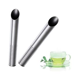 Palos de filtro de té de acero inoxidable Filtros de té de metal Tubo Stick Colador Olla Coladores de especias Taza de té portátil Infusor de especias BH8099 FF