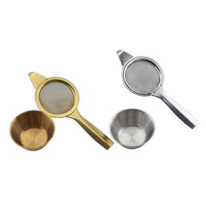 Roestvrijstalen thee infuser Draagbare thee-zeef Gouden Siliver Mesh Infuser-Tea Filter Sinters Keuken Gereedschap SN3011