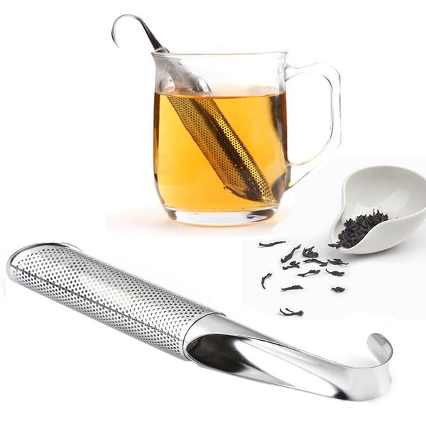 Coladores de té de acero inoxidable, Infusor de té en tubo, estilo colgante, difusor de filtro de especias de vainilla y café para el hogar, accesorios de cocina