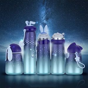 Taza termo de acero inoxidable Vacío Rayo Conejo Dibujos animados Portátil Viaje Botella de agua Taza Regalo Multi-Estilo Moda 211109