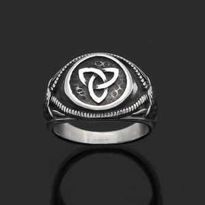 Roestvrijstalen titanium stalen Noorse Virgin Ierse Ring Dominandeer Retro Ring Heren Sieraden