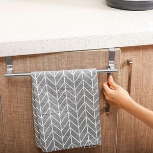 Porte-serviettes en acier inoxydable porte-serviettes de salle de bain support d'armoire de cuisine porte suspendue organisateur étagère murale barre de serviettes 220527