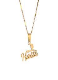Acier en acier inoxydable tendance Haïti Carte pendentif collier féminin filles ayiti cartes fête haïti joelry de chaîne 7912345