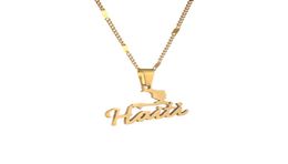 Acier en acier inoxydable tendance Haïti Carte Pendant Collier Femmes Girls Ayiti Maps Party Haiti Chain Bijoux6203676