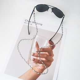 Roestvrij staal Trendy eenvoudige persoonlijkheid Mode Hartpatroon Metalen zonnebril Brillen nekketting