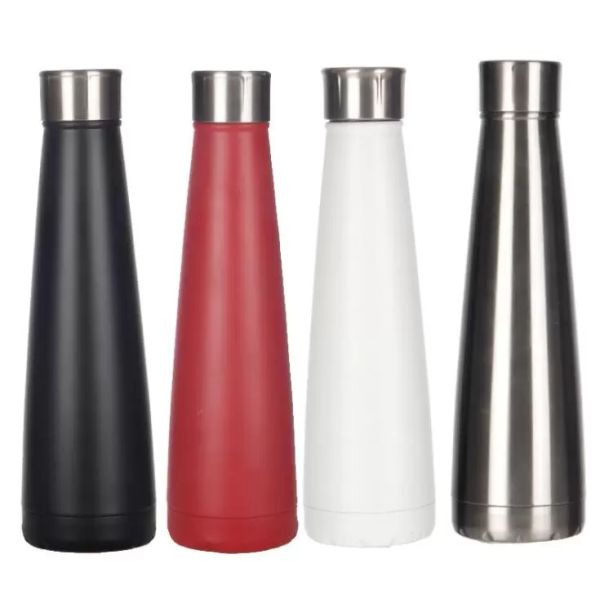 Gobelet en acier inoxydable tasses à coke tasses thermos sous vide tasse à café bouteille d'eau de sports de plein air portable avec couvercle verres 450ML