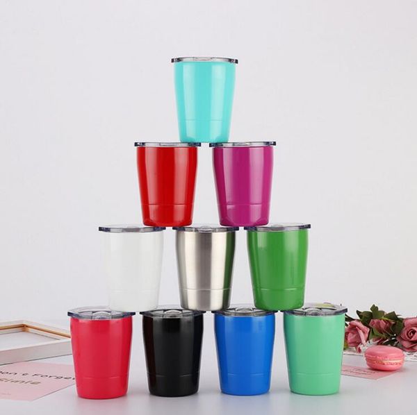 Taza de vaso de acero inoxidable Taza de color de caramelo portátil Tapas Juego de pajitas Tazas de café de pared doble con aislamiento al vacío Tazas de agua deportivas repetibles YFA2996